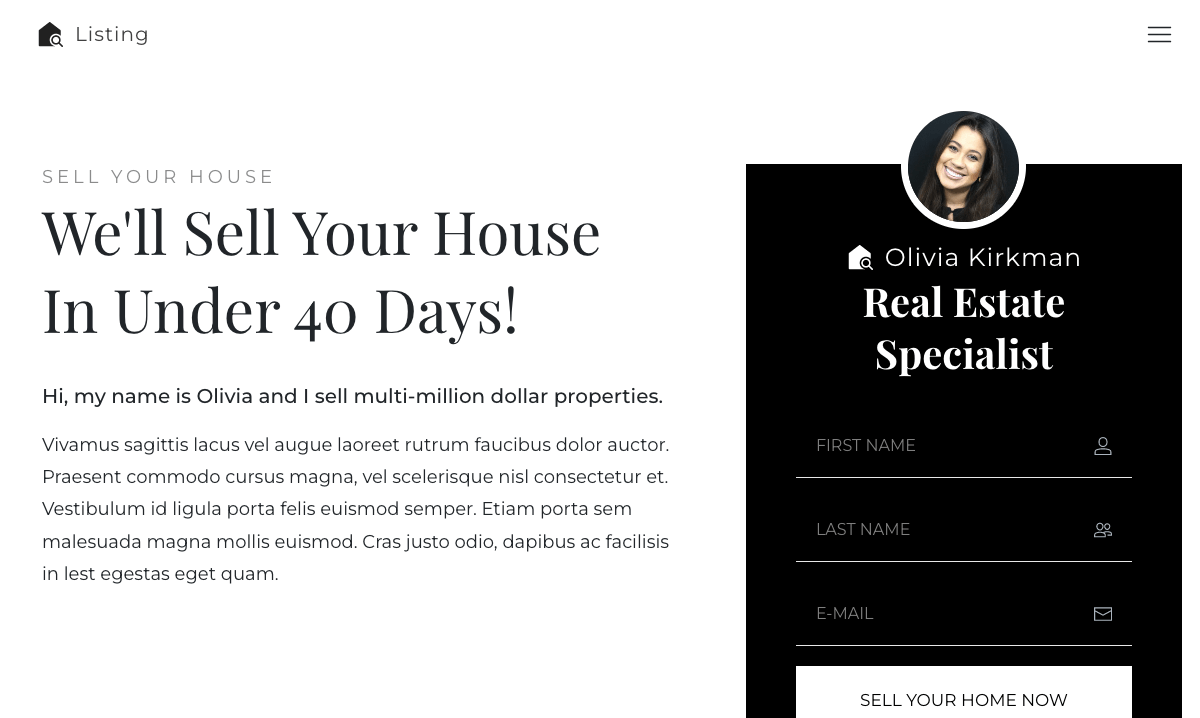 Sell your house template page