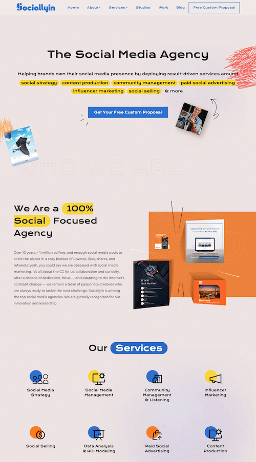 Sociallyin Agency Landing Page