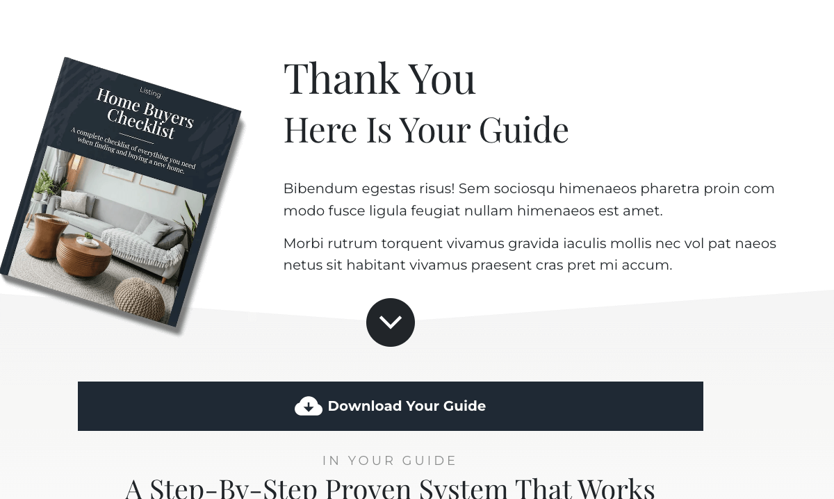 Real Estate thank you page