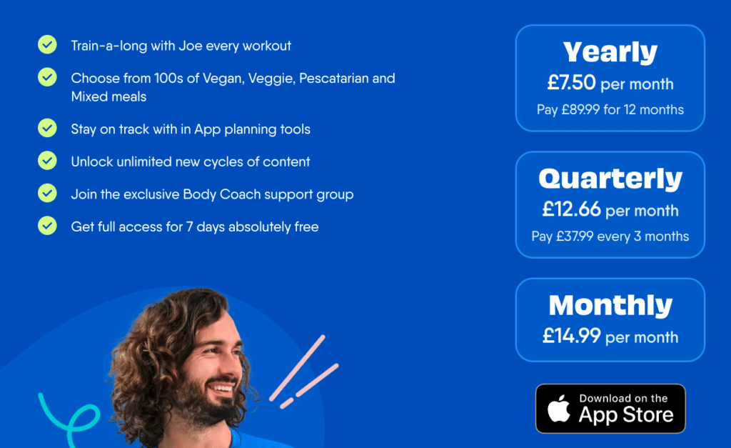 The Body Coach membership pricing