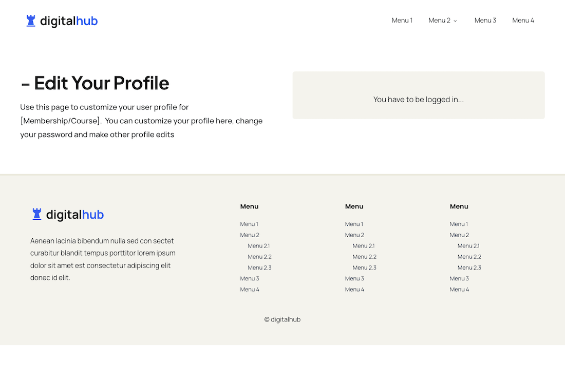 User Profile Edit Page