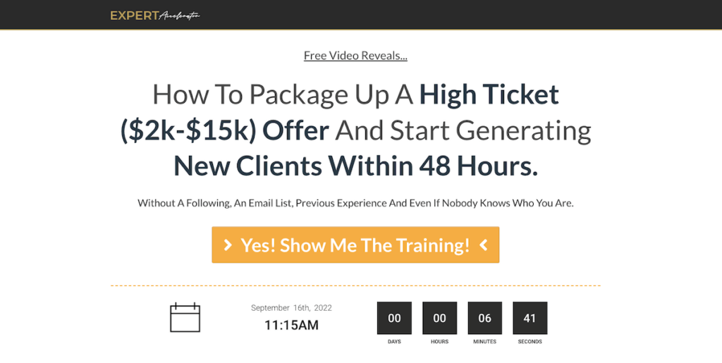 Webinar Signup - Landing Page