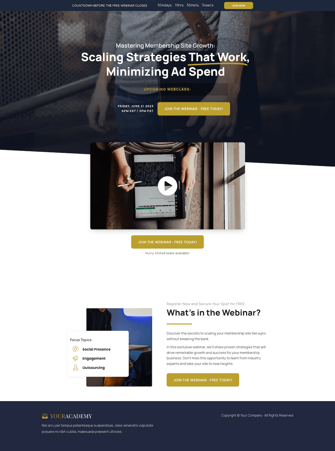 Your Academy Webinar Registration Page